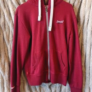 Superdry Men's Burgundy Zip-Up Sweater